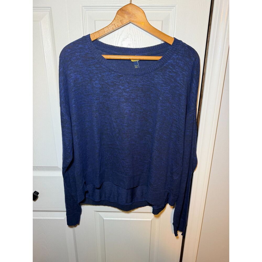 Prince & Fox NWT Lightweight Knit Sweater XL Blue Long Sleeve High Low Hem